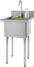 img 4 attached to 🚰 TRINITY THA-0307 Basics Stainless Steel Utility Sink with Faucet - Your Ultimate Washing and Cleaning Solution