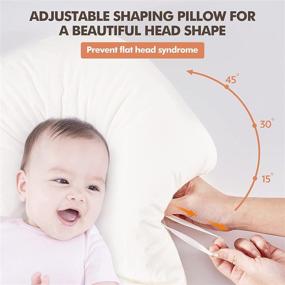 img 2 attached to 👶 Organic Cotton Baby Pillow for Sleeping (0-24 Months) - Prevents Flat Head, Soothes, Machine-Washable - Ideal for Baby-Nests & Newborn Baby Essentials