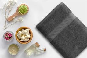 img 1 attached to 🛀 Asiatique Linen - Premium Medium Cotton Grey Bath Towels - Pack of 6 Highly Absorbent & Ultra Durable Towels for Bathroom, Pool, Spa & Hotel - 24 x 48 Inch - Quick Drying Bathroom Towels