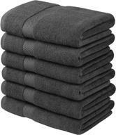 🛀 asiatique linen - premium medium cotton grey bath towels - pack of 6 highly absorbent & ultra durable towels for bathroom, pool, spa & hotel - 24 x 48 inch - quick drying bathroom towels logo