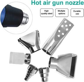 img 2 attached to 🔥 GEZICHTA 6pcs 33mm Stainless Steel Heat Gun Nozzle Kits for Hot Air Gun Soldering Station, Heat Gun Nozzle Attachments