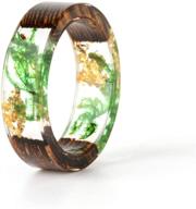 fresh and handmade wood resin drip ring by fuqimanman2020 - small, diy flower design logo