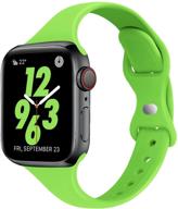 π stg sport band: slim silicone replacement strap for apple watch 38/40mm - apple green logo