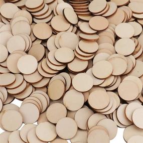 img 4 attached to 🔘 Foraineam 400 Pieces 1 Inch Unfinished Wood Craft Circle Cutouts Kit: Round Natural Wooden Discs for DIY Crafts & Decoration