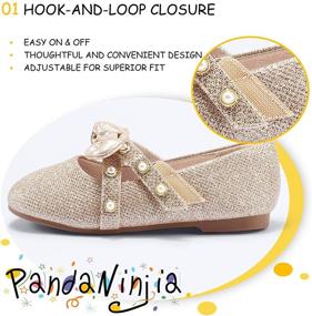 img 2 attached to Glitter Girls' Shoes and 👠 Flats - PANDANINJIA Toddler Little Ballerina