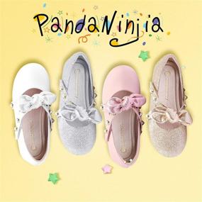 img 3 attached to Glitter Girls' Shoes and 👠 Flats - PANDANINJIA Toddler Little Ballerina