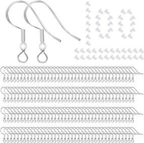 img 4 attached to 👂 925 Sterling Silver Hypoallergenic Earring Fish Hooks with Silicone Earring Backs - Jewelry Making Kit with 100 Pairs of Earring Hooks and Findings