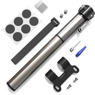 compact mini bike pump: portable handheld bicycle pump for schrader and presta valve, lightweight frame pump with high pressure - 120 psi logo