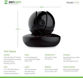 img 1 attached to Amcrest Zencam WiFi Camera: Pet Dog, Nanny Cam with Two-Way Audio, Baby Monitor via Cell Phone App, Pan/Tilt Wi-Fi Wireless IP Camera, Micro SD Card, RTSP, Cloud, Night Vision - M1B