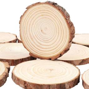 img 3 attached to 🌳 Natural Wood Discs for DIY Crafting: 10 Pcs 3.5-4.0inches Wooden Circles with Tree Bark - Perfect for Coasters, Home Decorations, Vintage Wedding Ornaments, Arts & Crafts