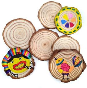 img 2 attached to 🌳 Natural Wood Discs for DIY Crafting: 10 Pcs 3.5-4.0inches Wooden Circles with Tree Bark - Perfect for Coasters, Home Decorations, Vintage Wedding Ornaments, Arts & Crafts