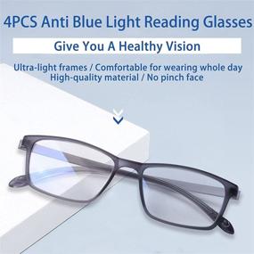 img 3 attached to 👓 JENRICH 4 PACK Anti Blue Light Reading Glasses for Men and Women, Computer Eyewear - Enhance Your Visual Comfort