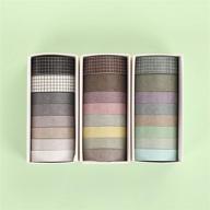 🌿 washi tape set of 24 rolls: earth tones decorative paper tape for arts, crafts & more! logo