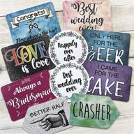 📸 wedding photo booth prop signs - set of 10 plastic phrases- mix logo