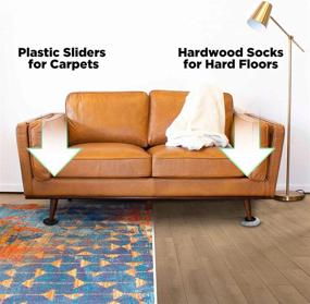 img 3 attached to 🛋️ Furniture Sliders X-PROTECTOR: 8-Pack Multi-Surface Movers for Carpet & Hardwood Floors - Includes 8 Moving Pads and Hardwood Socks - Effortlessly Move Furniture on Any Surface!