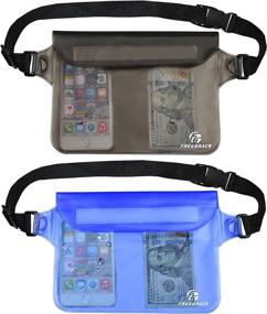 img 4 attached to 🏖️ Freegrace Waterproof Pouches with Waist Strap - Keep Your Phone & Valuables Dry and Safe when Boating, Swimming, Snorkeling, Kayaking, and at the Beach, Pool, Water Parks - Bundle Set with Pouch Case, Waterproof Dry Bags