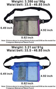 img 3 attached to 🏖️ Freegrace Waterproof Pouches with Waist Strap - Keep Your Phone & Valuables Dry and Safe when Boating, Swimming, Snorkeling, Kayaking, and at the Beach, Pool, Water Parks - Bundle Set with Pouch Case, Waterproof Dry Bags