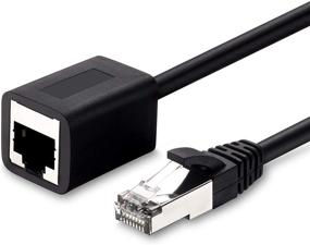 img 4 attached to 25-футовый удлинитель Ethernet-кабель - экранированный сетевой патч-кабель Cat6 RJ45 мужской разъем - женский разъем