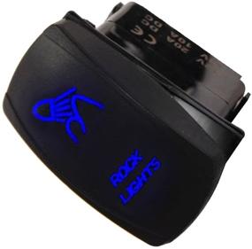 img 4 attached to ESUPPORT Car 12V 20A Light Button Rocker Toggle Switch Blue LED Rock Light 5Pin