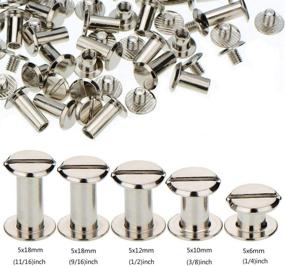 img 2 attached to 🔩 100-Piece Set of Silvery Metal Chicago Screws for Binding, Leatherworking, and Belt Tack – Available in various sizes (1/4, 3/8, 1/2, 9/16, 11/16 Inches)