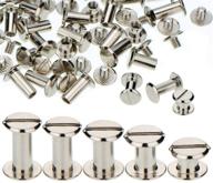 🔩 100-piece set of silvery metal chicago screws for binding, leatherworking, and belt tack – available in various sizes (1/4, 3/8, 1/2, 9/16, 11/16 inches) logo