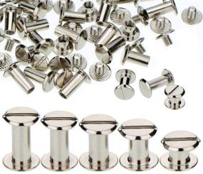 img 3 attached to 🔩 100-Piece Set of Silvery Metal Chicago Screws for Binding, Leatherworking, and Belt Tack – Available in various sizes (1/4, 3/8, 1/2, 9/16, 11/16 Inches)