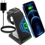 🔌 convenient 3-in-1 qi-certified wireless charging station for apple devices – apple watch se/6/5/4/3/2, airpods 2/pro, iphone 13/13 pro/13 pro max/12/12 pro/12 pro max/11/max/x/xs/xr/8 (with included adapter) logo