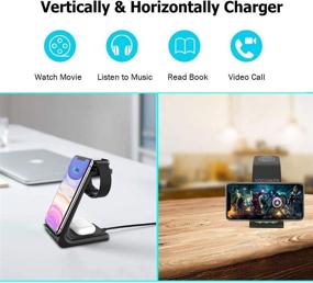 img 2 attached to 🔌 Convenient 3-in-1 Qi-Certified Wireless Charging Station for Apple Devices – Apple Watch SE/6/5/4/3/2, AirPods 2/Pro, iPhone 13/13 Pro/13 Pro Max/12/12 Pro/12 Pro Max/11/Max/X/XS/XR/8 (with included adapter)