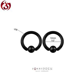 img 2 attached to 🔗 Discover Versatile 316L Surgical Steel Captive Bead Piercing Hoop | Sizes 10G-20G | Available in Black & Rainbow | Diameter 6mm to 12mm | Sold as a Pair