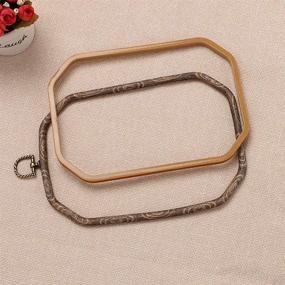 img 2 attached to Set of 4 Plastic Rectangle Embroidery Hoops Resembling Wood Cross Stitch Hoop for Art Craft and Handy Sewing