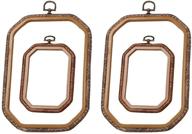 set of 4 plastic rectangle embroidery hoops resembling wood cross stitch hoop for art craft and handy sewing logo