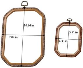 img 3 attached to Set of 4 Plastic Rectangle Embroidery Hoops Resembling Wood Cross Stitch Hoop for Art Craft and Handy Sewing