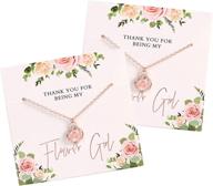 🌸 flower girl necklace set of 2 - girls' jewelry, flower girl gift from bride logo