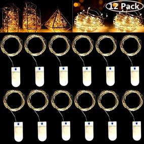 img 3 attached to 🔋 12-Pack CR2032 Battery Operated LED Fairy Lights: Warm White 10Ft/30 LED Firefly Starry Moon Lights for Christmas, Bedroom, Wedding, and Patio Decorations