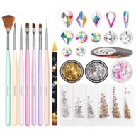 💅 complete beetles nail art brushes set with nail pen: gel polish, rhinestones, foil & glitter! achieve amazing nail designs with this home diy manicure set! logo