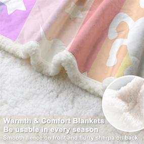 img 2 attached to 🦄 Sleepwish Unicorn Blankets and Throws: The Perfect Rainbow Unicorn Sherpa Blanket for Super Soft Cozy Plush Comfort and Fantasy Girls Room Decor - Gallop Rainbow, Twin (60" X 80")