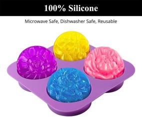 img 2 attached to 🧼 AITRAI Silicone Soap Molds 3 Pack - Rectangle, Round, and Flower Shapes for Soap Making, Handmade Cakes, Chocolates, Biscuits, Puddings, Muffins, Jellies, and Ice Cubes