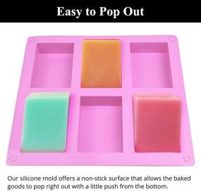 img 1 attached to 🧼 AITRAI Silicone Soap Molds 3 Pack - Rectangle, Round, and Flower Shapes for Soap Making, Handmade Cakes, Chocolates, Biscuits, Puddings, Muffins, Jellies, and Ice Cubes