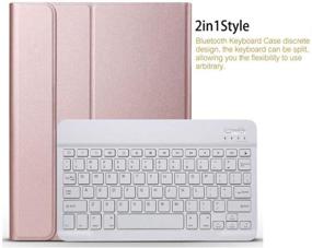 img 3 attached to 📱 Клавиатурный кожаный чехол 2020 для Samsung Galaxy Tab S6 Lite 10,4 дюйма - тонкий чехол из искусственной кожи с 7-цветной подсветкой, беспроводной Bluetooth-клавиатурой, подставкой и съемной обложкой (розовое золото) - Совместим с P610 P615 SM-P610 SM-P615