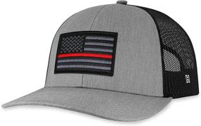 img 3 attached to Red Line Trucker Hat - Thin Red Line Baseball Cap for Firefighters, Golf Snapback Hat