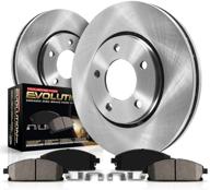 🛑 улучшенная производительность power stop koe4580 autospecialty front brake kit для увеличения тормозной мощности - оригинальные тормозные диски и керамические тормозные колодки. логотип