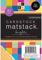 🌈 dcwv cardstock stack, match makers brights, 87 sheets, 4.5x6.5 inches logo