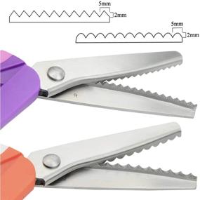 img 3 attached to 👗 LILYS PET 2-Piece Set, 9.3" Premium Stainless Steel Dressmaking Sewing Pinking Scissors - Zigzag Fabric Craft Scissors with Scalloped and Serrated Edges