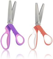 👗 lilys pet 2-piece set, 9.3" premium stainless steel dressmaking sewing pinking scissors - zigzag fabric craft scissors with scalloped and serrated edges logo