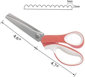 img 1 attached to 👗 LILYS PET 2-Piece Set, 9.3" Premium Stainless Steel Dressmaking Sewing Pinking Scissors - Zigzag Fabric Craft Scissors with Scalloped and Serrated Edges