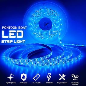 img 2 attached to 🚤 Illuminate Your Boat with Pontoon LED Strip Lights: Waterproof 16.4FT Marine Interior Courtesy Lights - Perfect for Night Fishing!