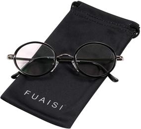 img 4 attached to Fuaisi Vintage Round Metal Frame Reading Glasses with Spring Hinge for Enhanced Eye Protection