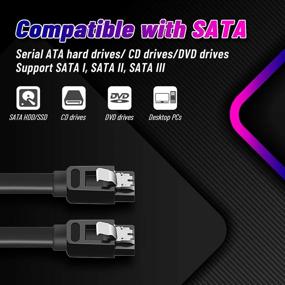 img 2 attached to 🔌 SATA Cables III - SSD Data Cable with 6.0 Gbps - 4 Pin to Dual 15 Pin SATA Power Splitter Cable - Compatible with SATA Connectors, HDDs, SSDs, CD Drives, and CD Writers - 6 Pack
