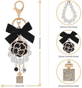 img 3 attached to 💎 Shimmering Wjiang Camellia Keychain: Stylish Sparkling Decorations for Extra Glam