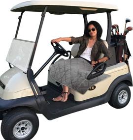 img 1 attached to Golf Cart Seat Covers - Durable Oxford Cloth Blanket Covers for Club Car's 2-Person Seats, Comfortable Cushion Cover for Golf Carts - Travel Sports Essential Accessories with Pocket